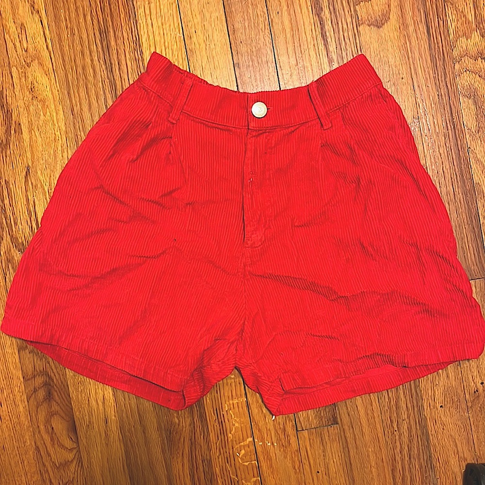 Big Bud Press Red corduroy Shorts, size small